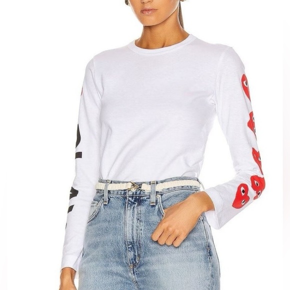NEW Comme des Garçons PLAY Multi-Heart Long-Sleeve T-Shirt Medium - Picture 1 of 15